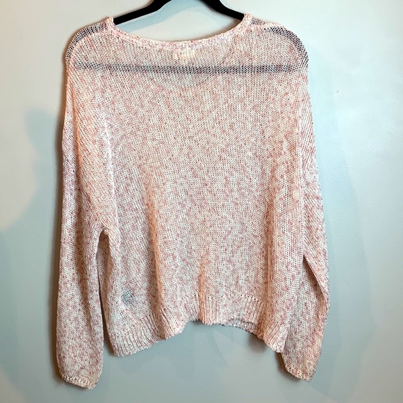 POL Open Knit Pink and White Slouch Sweater - Picture 5 of 8